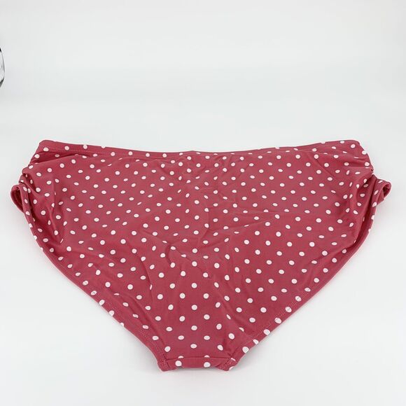 Time & Tru Pink Polka Dot Bikini Bottoms 2X (20W-22W) Women Mid Rise NWT - Picture 2 of 7